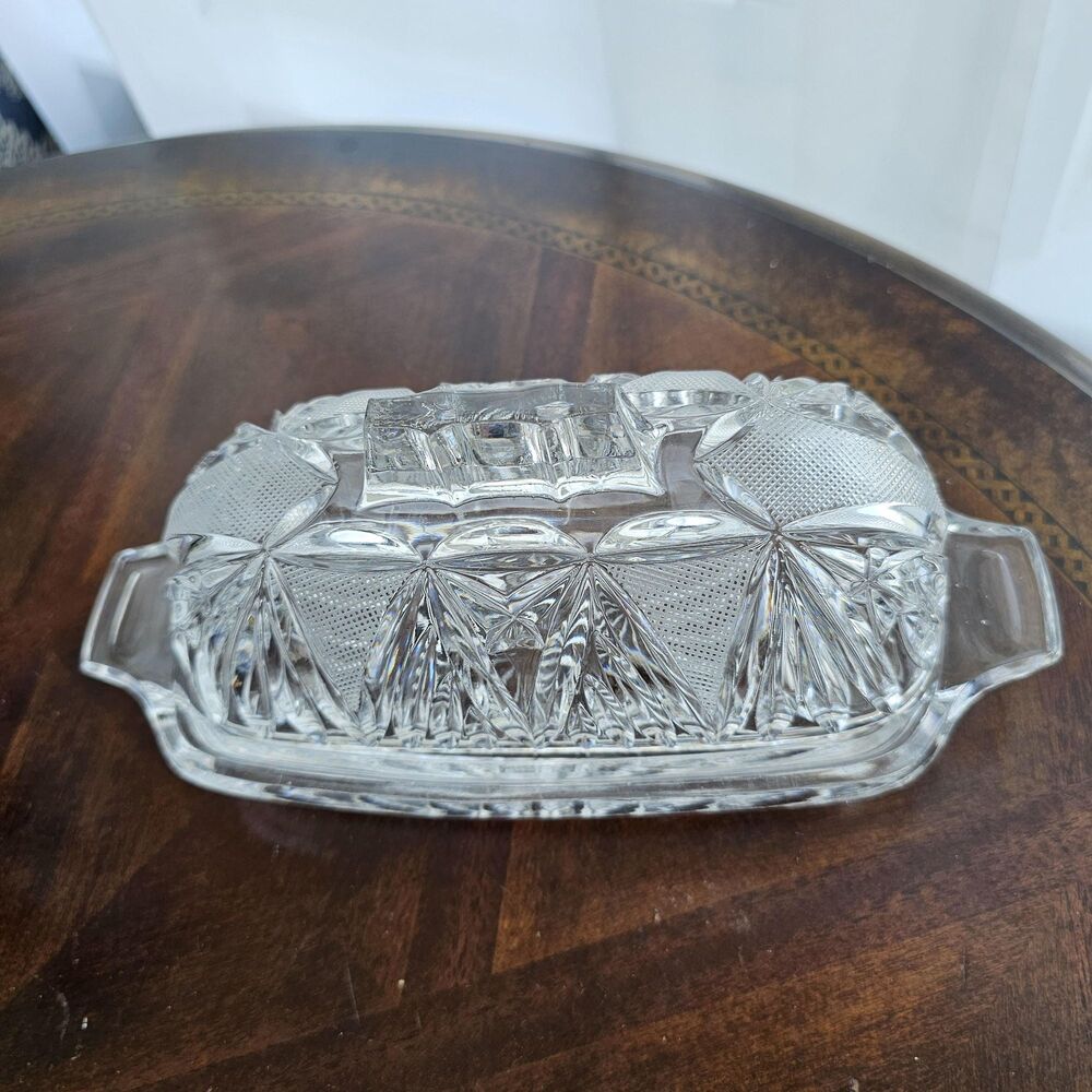 VIntage Cristal dArques-Durand Covered Butter Dish – Antique Clear Pattern